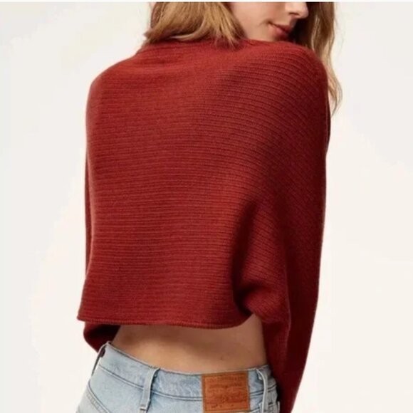 Aritzia Wilfred Free Naomi Cropped Turtleneck Sweater XS Brick (Reddish … - Picture 6 of 9